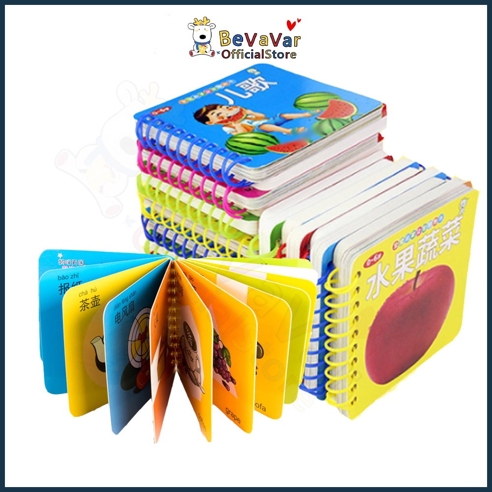 BEVAVAR Baby Early Learning Flash Card Kids Montessori Educational ...