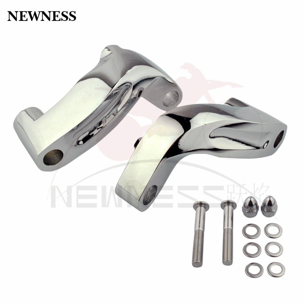 Chrome Mirror Riser Relocation Extension Adapter Adaptor Kit Aluminum