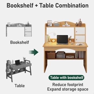 Student Study Desk With Book Shelf Table With Storage Rack Meja Belajar ...