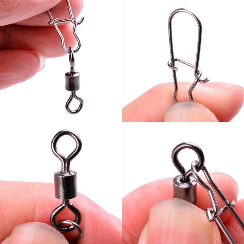 2#-14# Stainless Steel Fishing Connector Pin Bearing Rolling Swivel ...