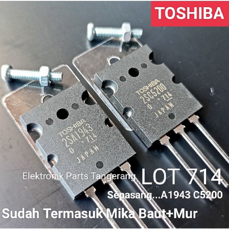 (PLUS MIKA BOLT AND NUT) TOSHIBA transistor 2SA1943 2SC5200 ORIGINAL