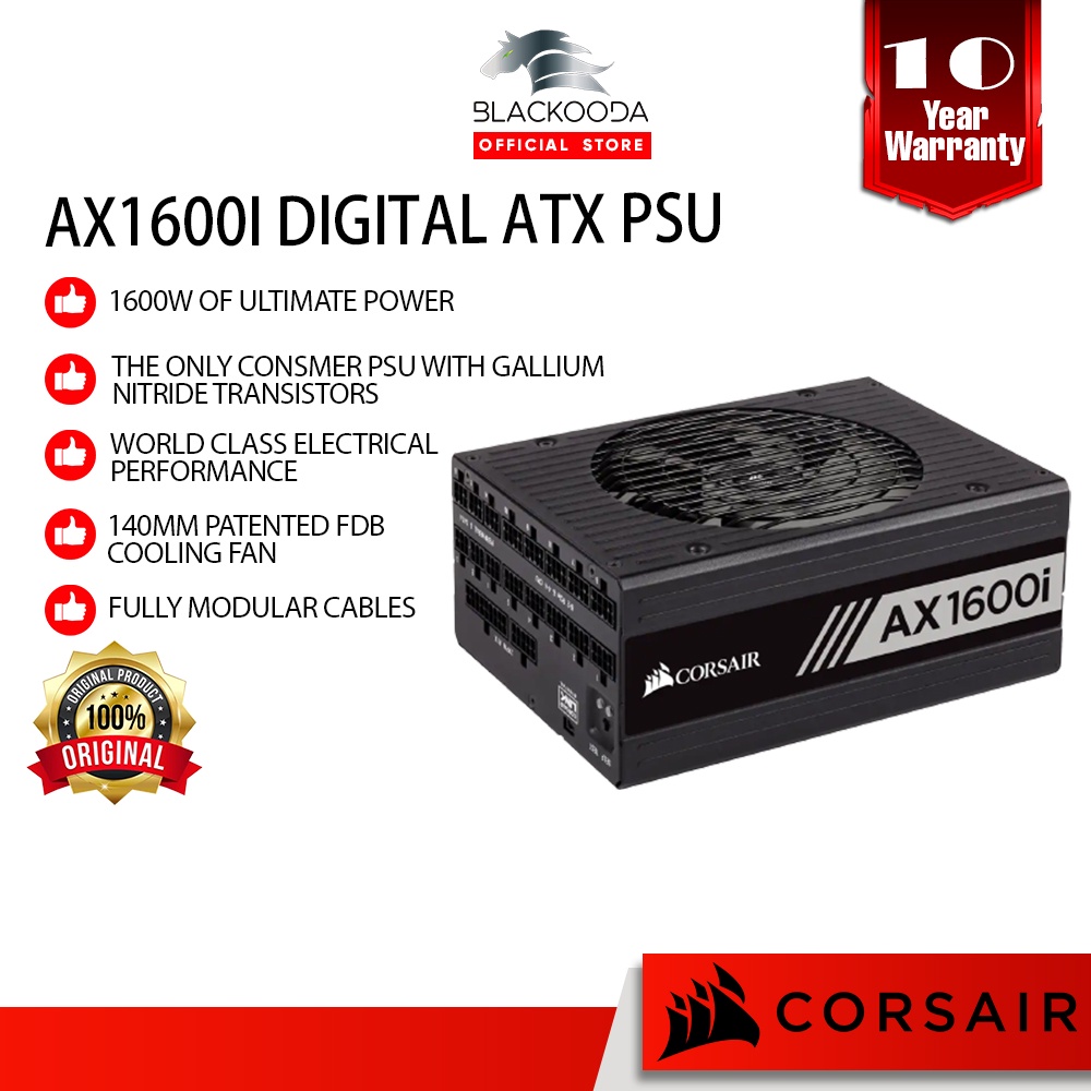Corsair AX1600i Digital ATX Power Supply 1600W 80 Plus Titanium