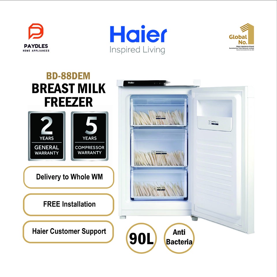 HAIER 90L Breast Milk Freezer Peti Sejuk Beku Simpan Susu 90L Direct