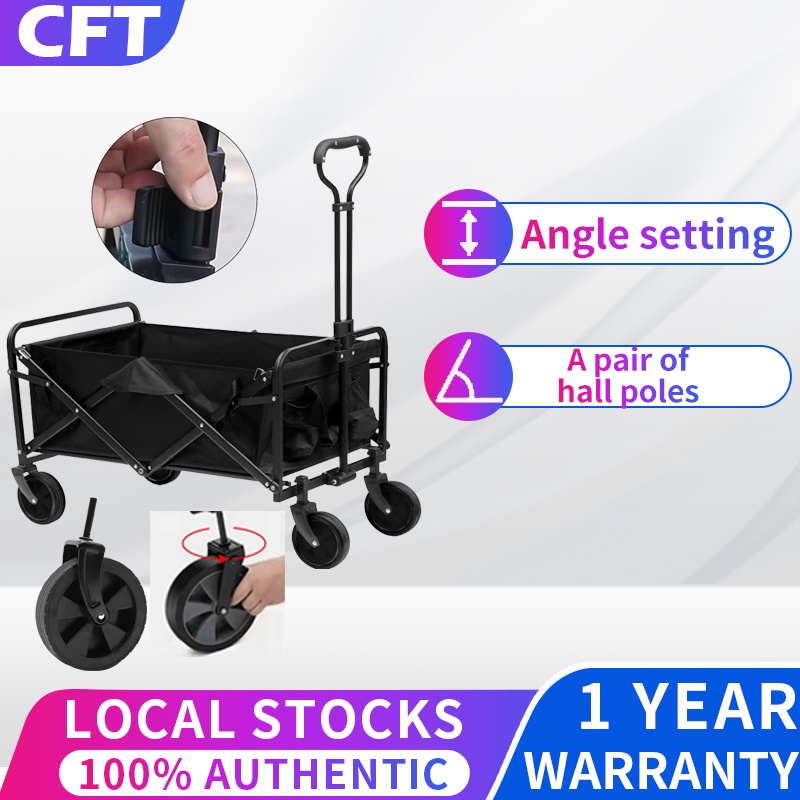 5 Inch Outdoor Trolley Camping Wagon Utility with 360 Degree Swivel