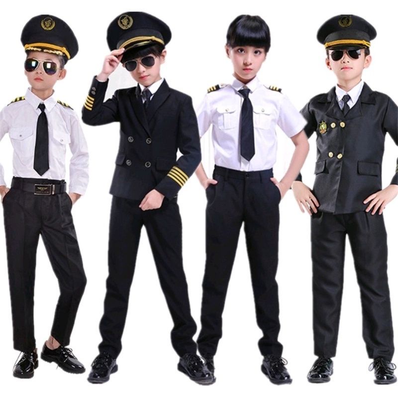 Pilot Career Kids Graduation Day Costume Flight Uniform School Children ...