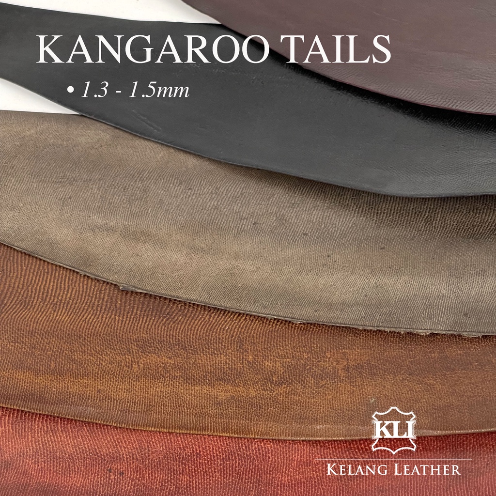 Kangaroo Tails 1.3 1.5mm Genuine Stiff Chrome Tanned Kangaroo Tail