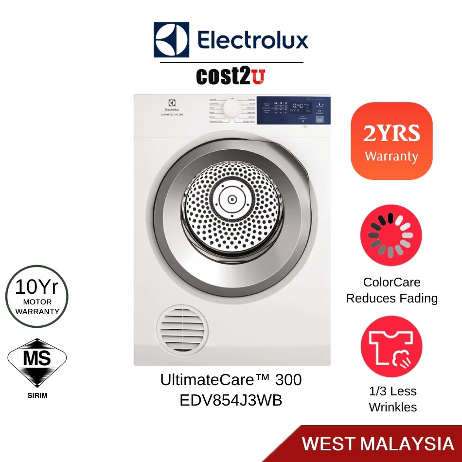 Electrolux 8.5KG UltimateCare™ Venting Dryer EDV805JQWA EDV854J3WB