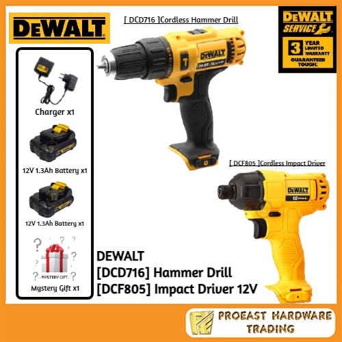 DEWALT - [ DCD716 ] Cordless Hammer Drill & [ DCF805 ] Cordless Impact ...