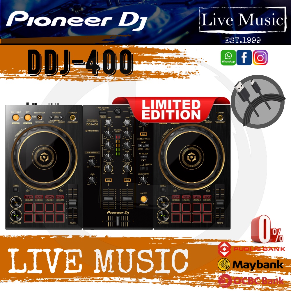 Pioneer DJ DDJ-400 2-deck Rekordbox DJ Controller ( DDJ400 / DDJ