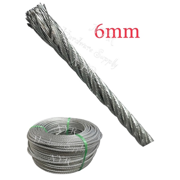 Galvanized Wire Rope 6mm Gi Steel Wire Rope Price Per Meter Shopee