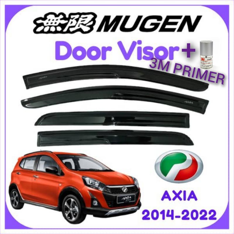PERODUA AXIA 2014-2022 Door Visor Mugen Style Acrylic Wind Deflector ...