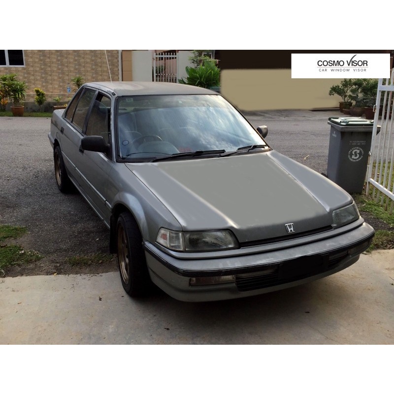 JDM Dark Smoke Window Visors For Honda Civic 1988-1991 4-Door Sedan – 4pc, Acrylic, No Drilling
