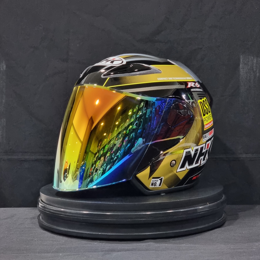 NHK Helmet R6 v2 Rally (Black/Gold Glossy) | Shopee Malaysia