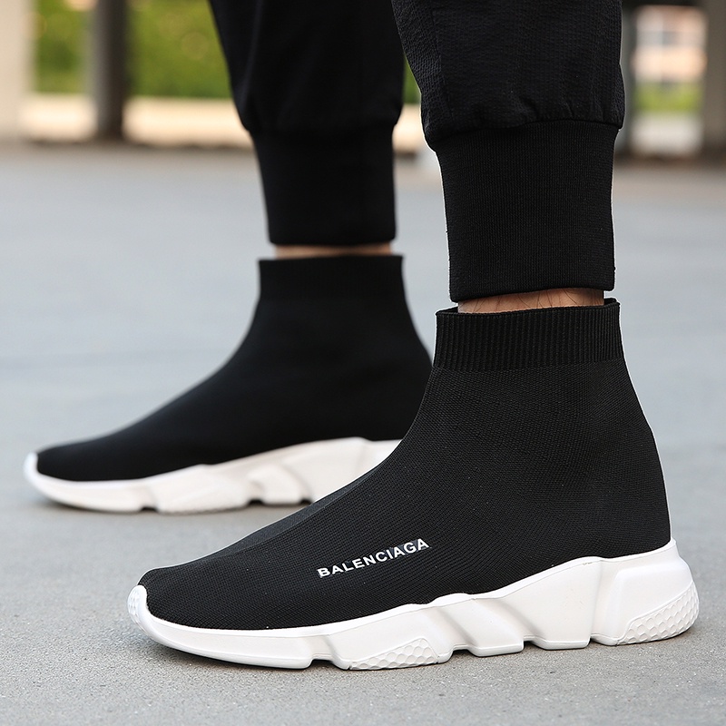 Quality Assurance High Top Breathable Sneakers Balenciaga Same Style Men Women Couple Shoes Socks Comfortable Fashion Hiking Flat Anti Slip Wear