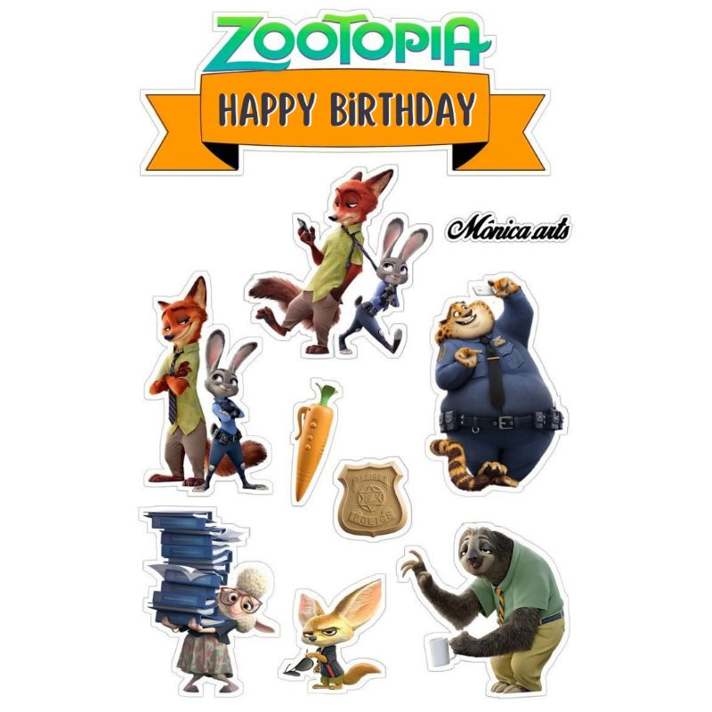 Character Birthday CAKE TOPPER/CAKE TOPPER (ZOOTOPIA) Shopee Malaysia
