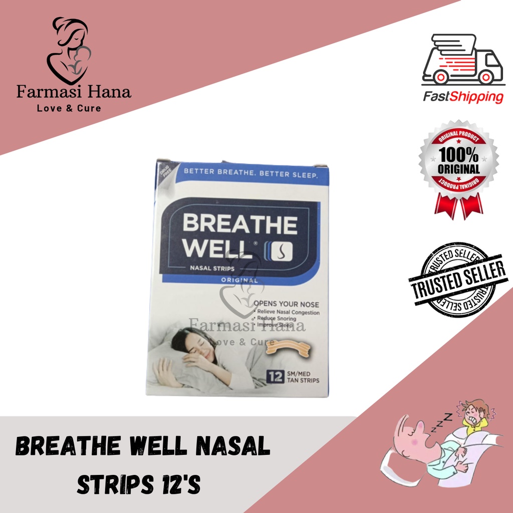 BREATHE WELL NASAL STRIPS ORIGINAL 12'S (Untuk Hidung Tersumbat
