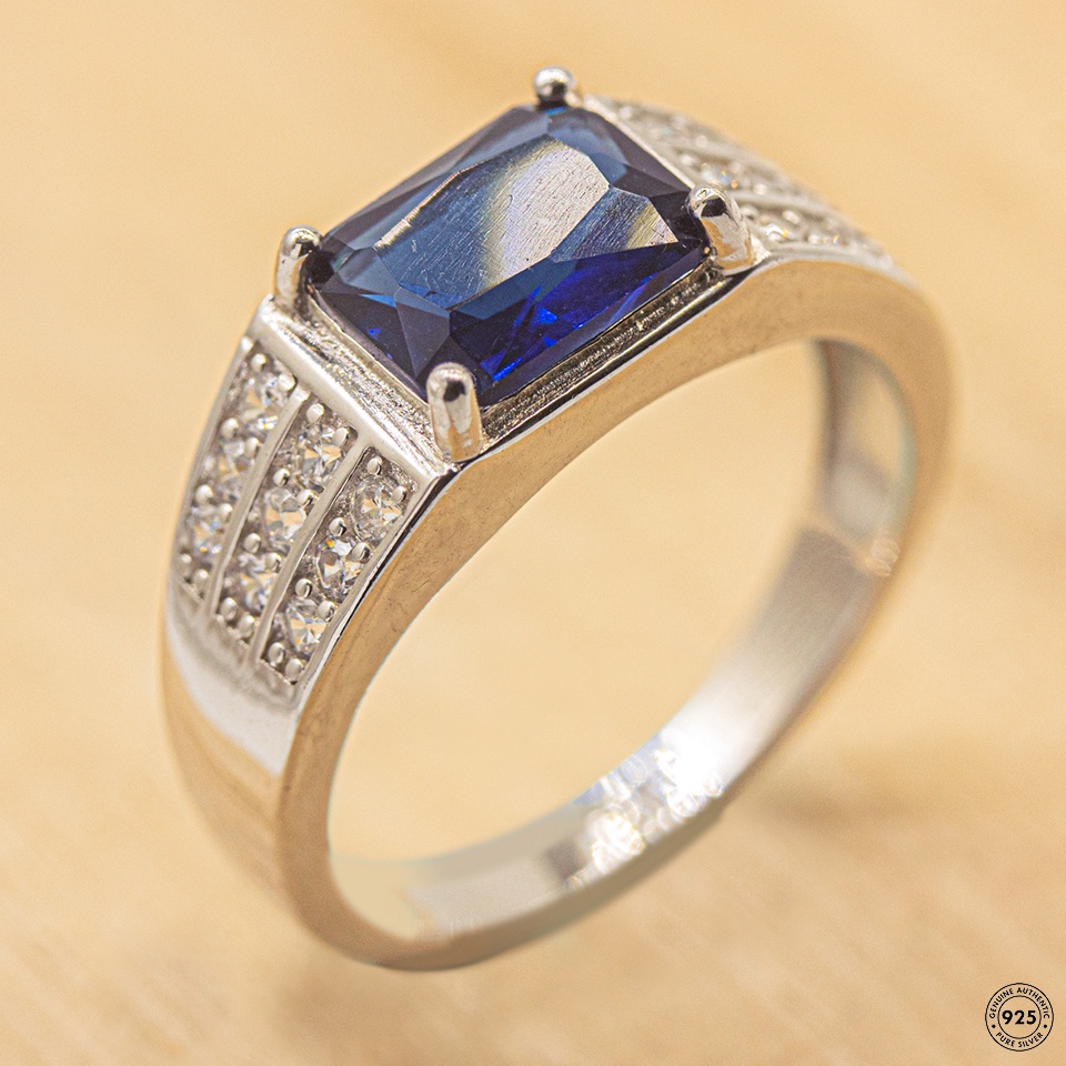 ELFI Blue Addison 925 Silver Ring - R54(B) | Shopee Malaysia