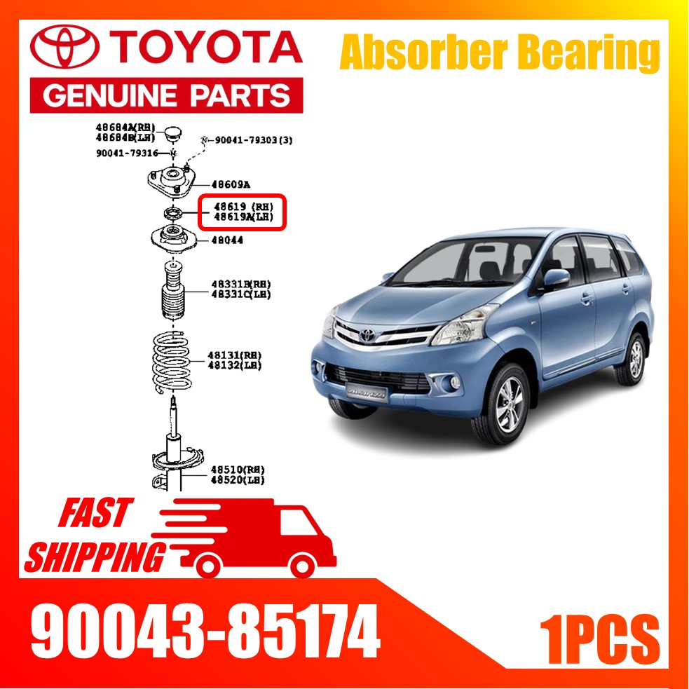 Genuine Toyota Absorber Bearing 90043-85174 – Toyota Avanza / F601 ...