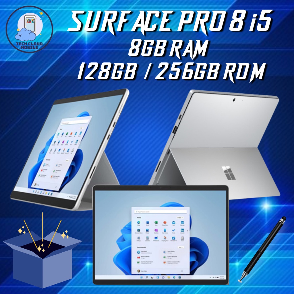 【100% ORIGINAL NEW SET】 MICROSOFT SURFACE PRO 8 i5 (8GB RAM , 128GB ...