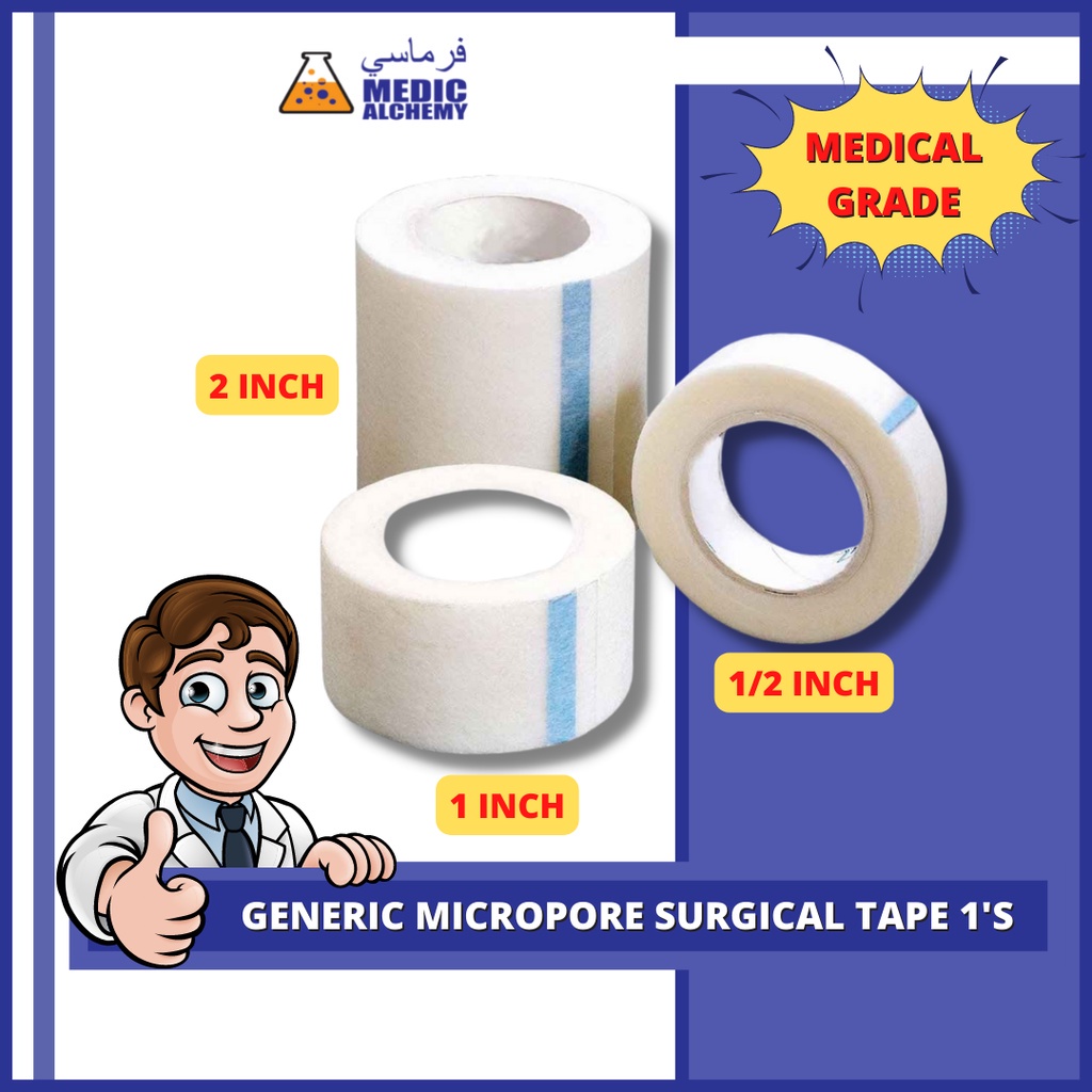 (MEDICAL GRADE) GENERIC MICROPORE SURGICAL TAPE WITHOUT DISPENSER SIZE ...