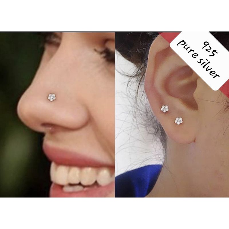 Pure silver nose on sale stud