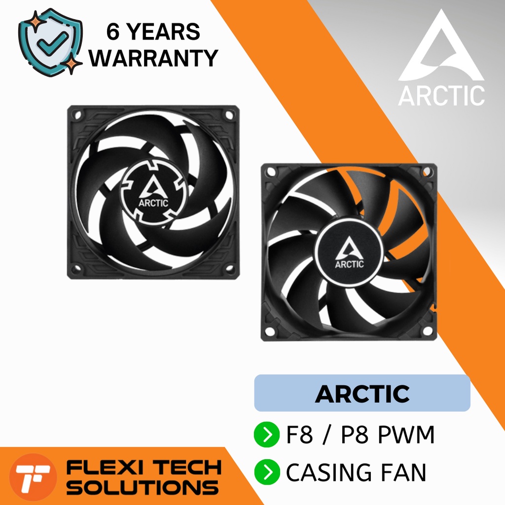 Flexi Tech ARCTIC P8 / F8 PWM PST 80mm Case Fan Pressure-optimised ...