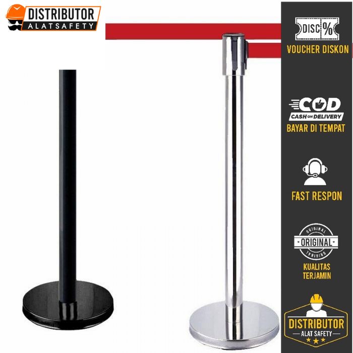 MERAH PUTIH Queue Pole Standing Barrier Railing Stand Queue Barrier ...