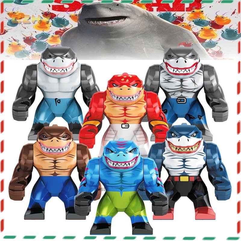 Toy World】Shark King minifigure assembled large particle building