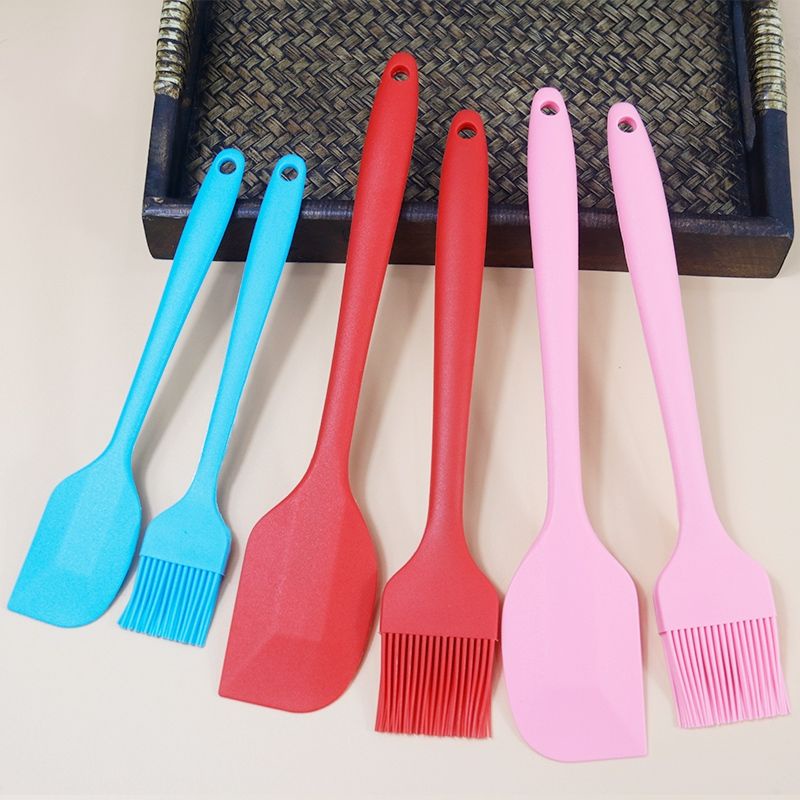 Silicone Scraper Set Scraper Oil Brush Storage Bucket Set Cake