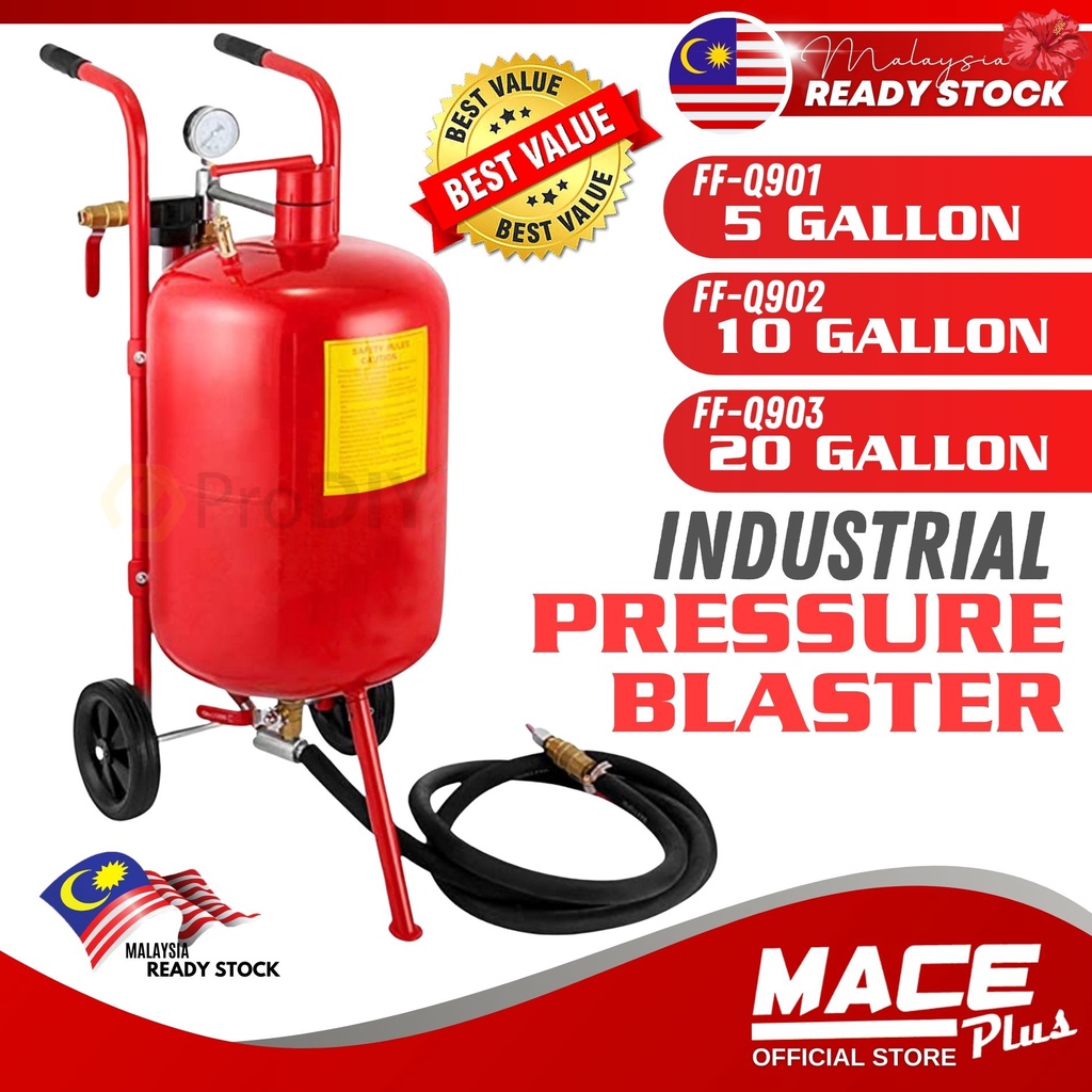 5 / 10 / 20 Gallon Heavy Duty Industrial Portable Sand Pressure Blaster ...