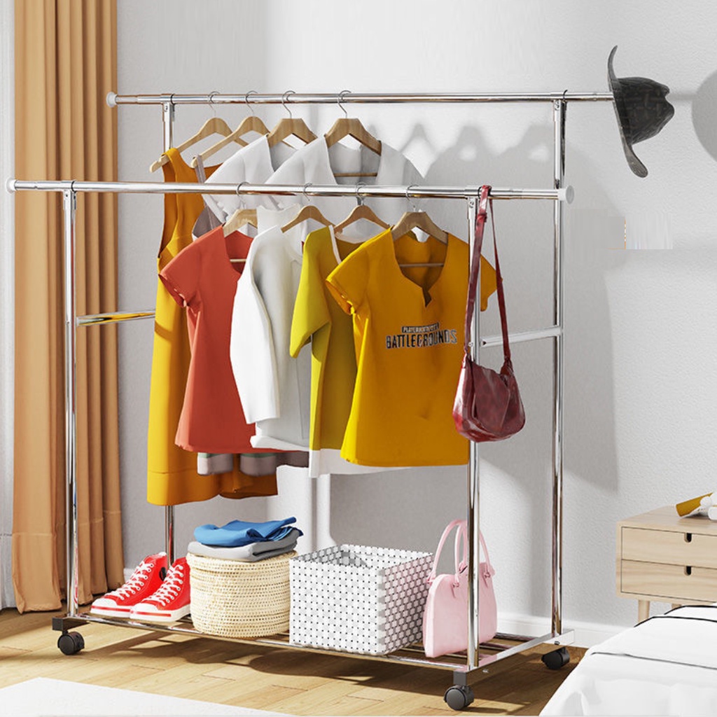 【Home & Living】Stainless Steel Clothes Hanger Laundry Rack Cloth ...