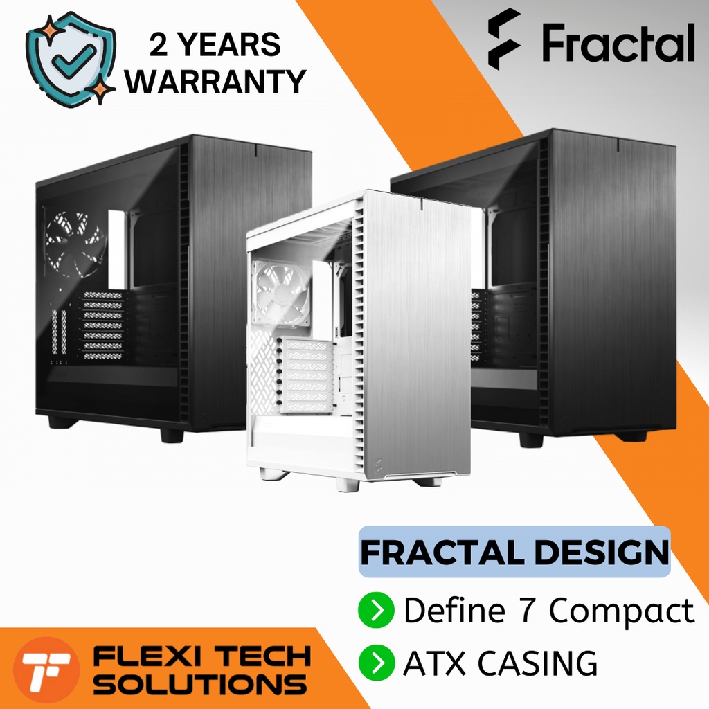 Flexi Tech FRACTAL DESIGN Define 7 Compact ATX Casing PC Desktop Casing ...