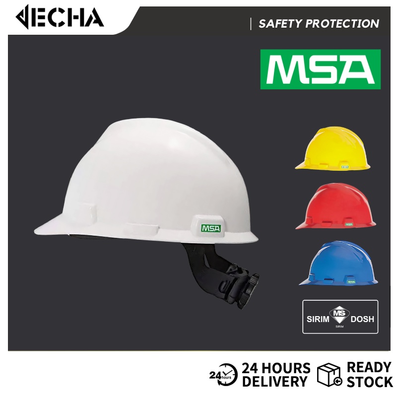 MSA V-Gard Helmet Safety Helmet with Chin Trap [2023 New Stock] MSA ...