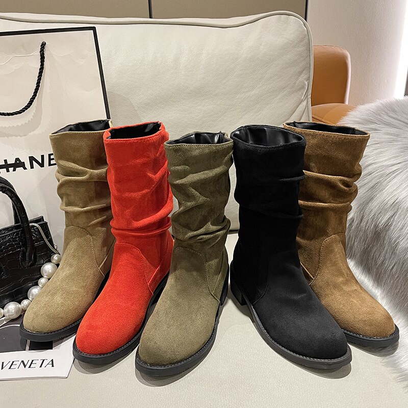 Autumn and Winter 2022 New Mid and Small Leg Boots Women's Warm Women's ...