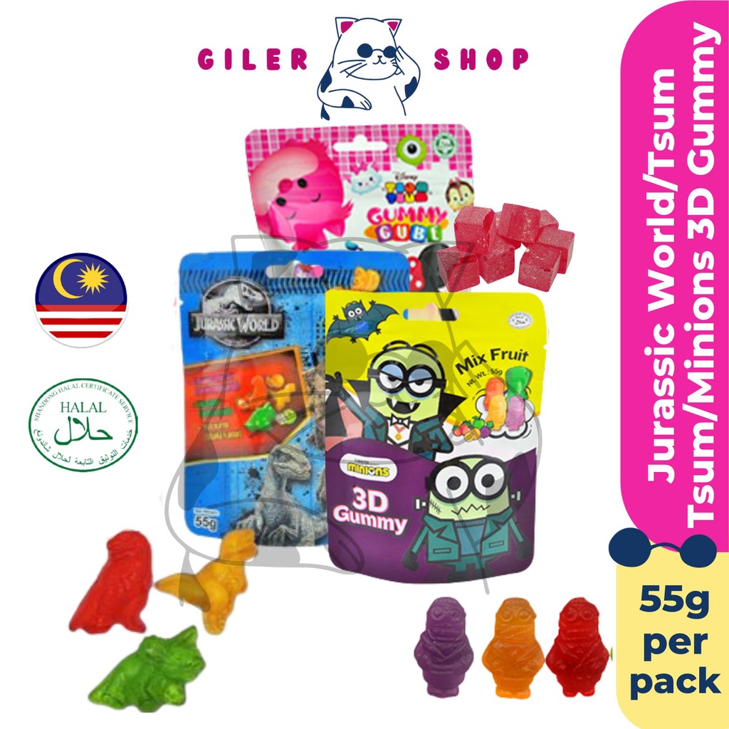3D Gummy Candy 3D Jurassic World Gummy 3D Minions Gummy Tsum Tsum Gummy