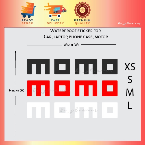 Momo Sticker Reflective racing stiker pantulan cahaya waterproof motor ...