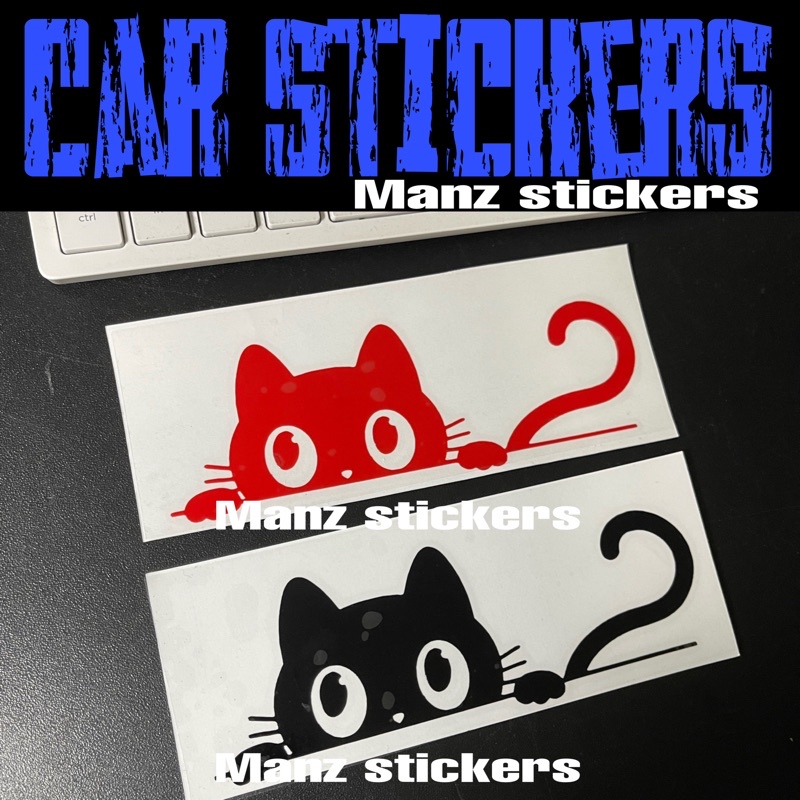 [24 HOURS SHIP] STIKER CAT PEEKING / CAR STICKER CAT PEEKING | Shopee ...