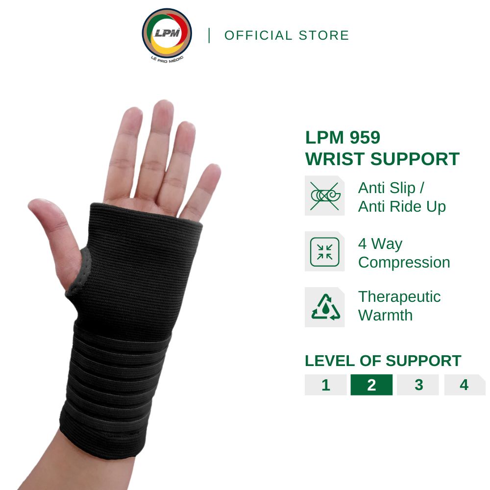 LPM Wrist Support 959 Wrist Guard High Thread Count Medical Wrist Wrap for Carpal Tunnel 4 Way