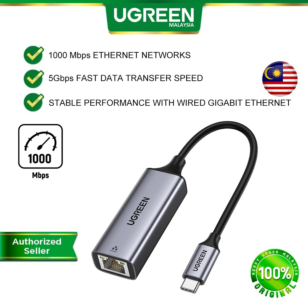 UGREEN USB C to Adapter RJ45 to Thunderbolt 3 Type C Gigabit Network LAN Converter
