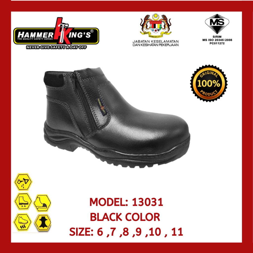 HAMMER KING'S Safety Shoes Steel Toe Shoes Kasut Safety Boot Lelaki