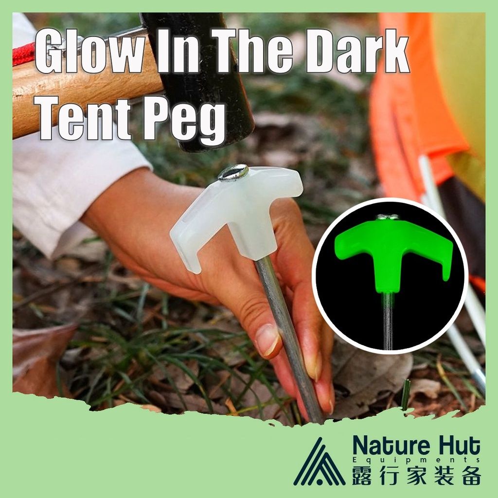 Glow In The Dark Tent Peg Outdoor Camping Pegs Flysheet Fluorescent