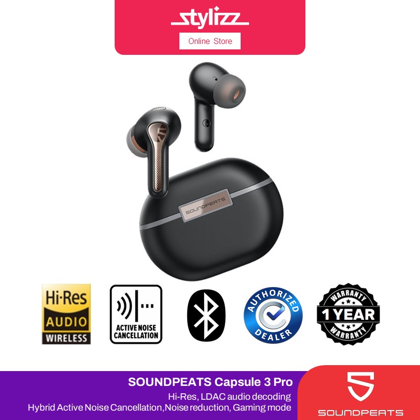 SoundPEATS Capsule 3 Pro Bluetooth 5.2 Earbuds Wireless Earphones LDAC