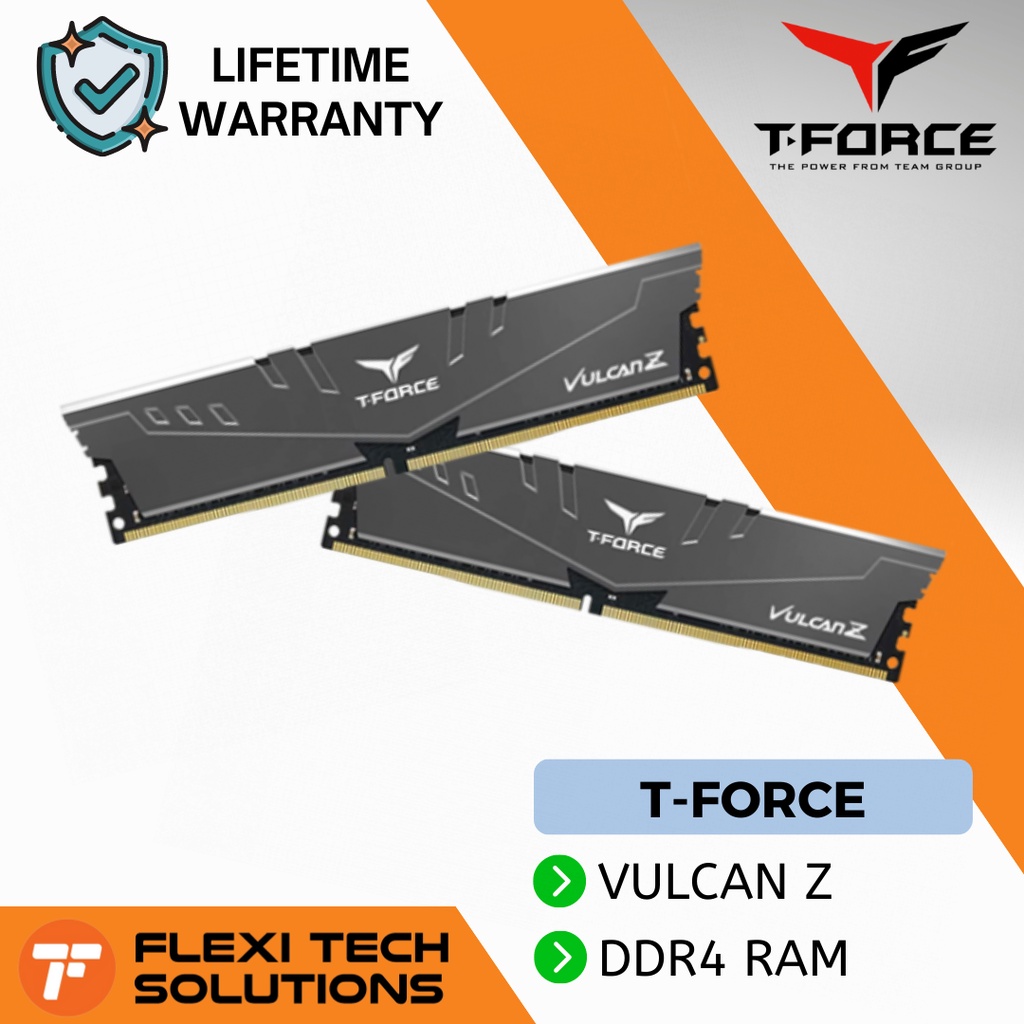 Flexi Tech T-FORCE VULCAN Z 8GB / 16GB 3200MHZ Grey Gaming Ram PC ...