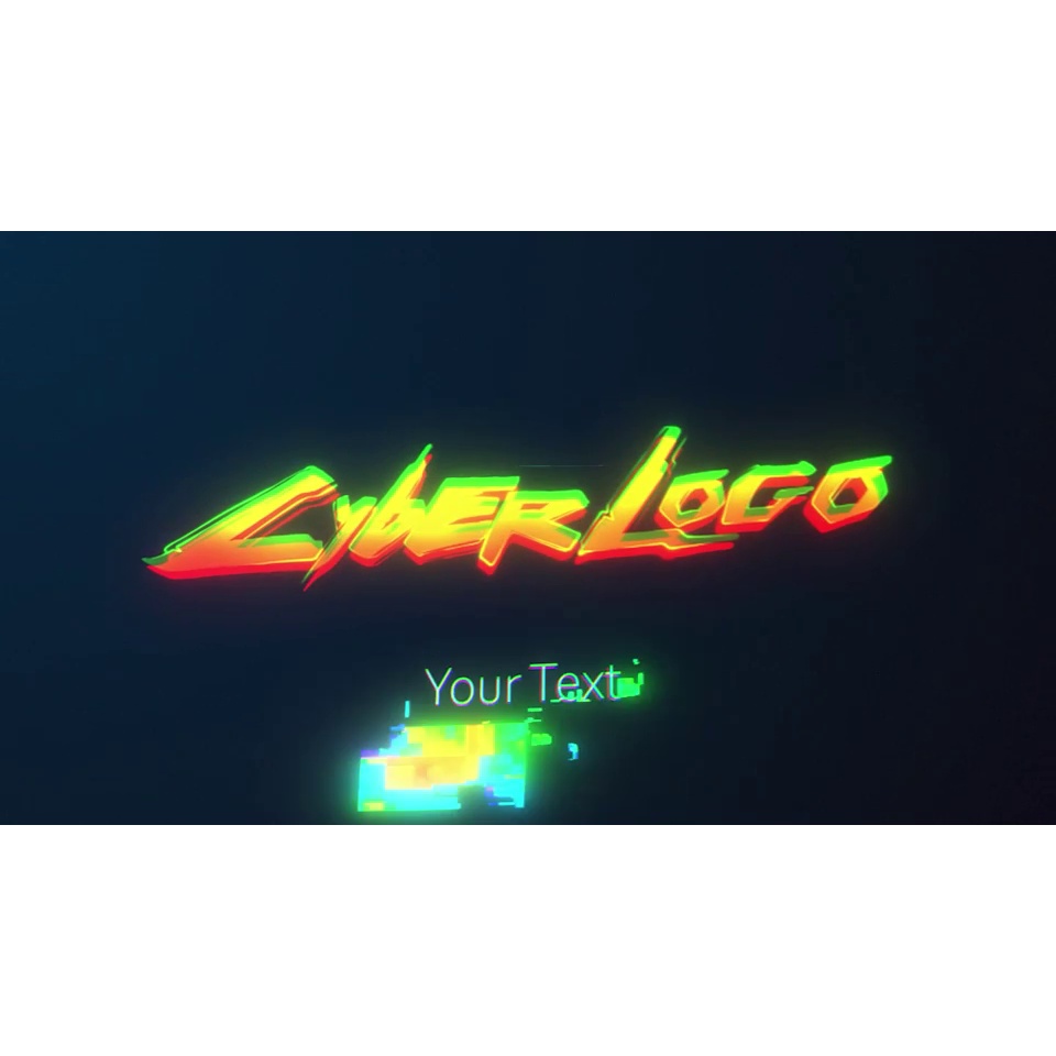 Glitch Cyber Logo for After Effect Project File | Video Template | Logo ...
