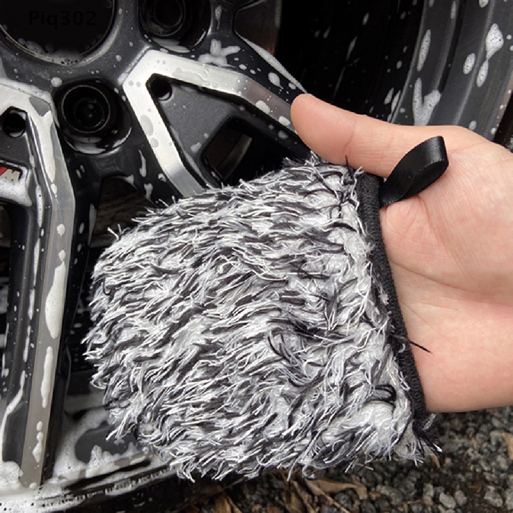 Piq302 Car Wash Gloves Microfiber Doublesided Wheel Detailer Wash