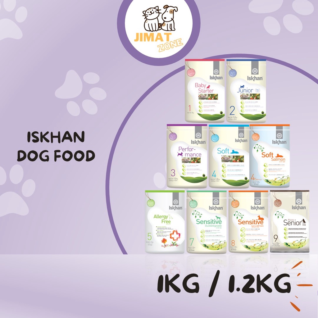 Iskhan Grain Free Dog Food 1KG & 1.2KG Soft Salmon , Allergy Free