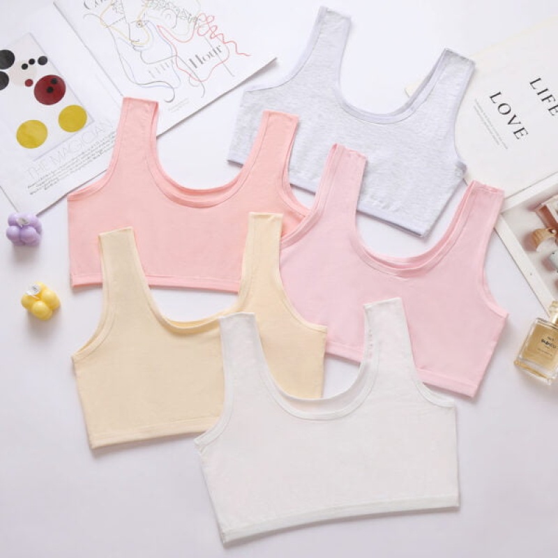 (10-14Y) Girls PLAIN Cotton Bra / Teen Camisole Bra Budak Perempuan ...