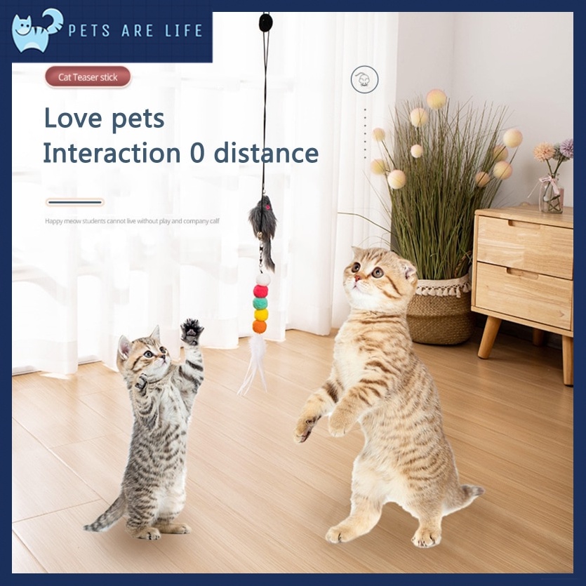 PAL Cat Hanging Toy Cat Stick with Bell Toy for Kitten Play Bouncing