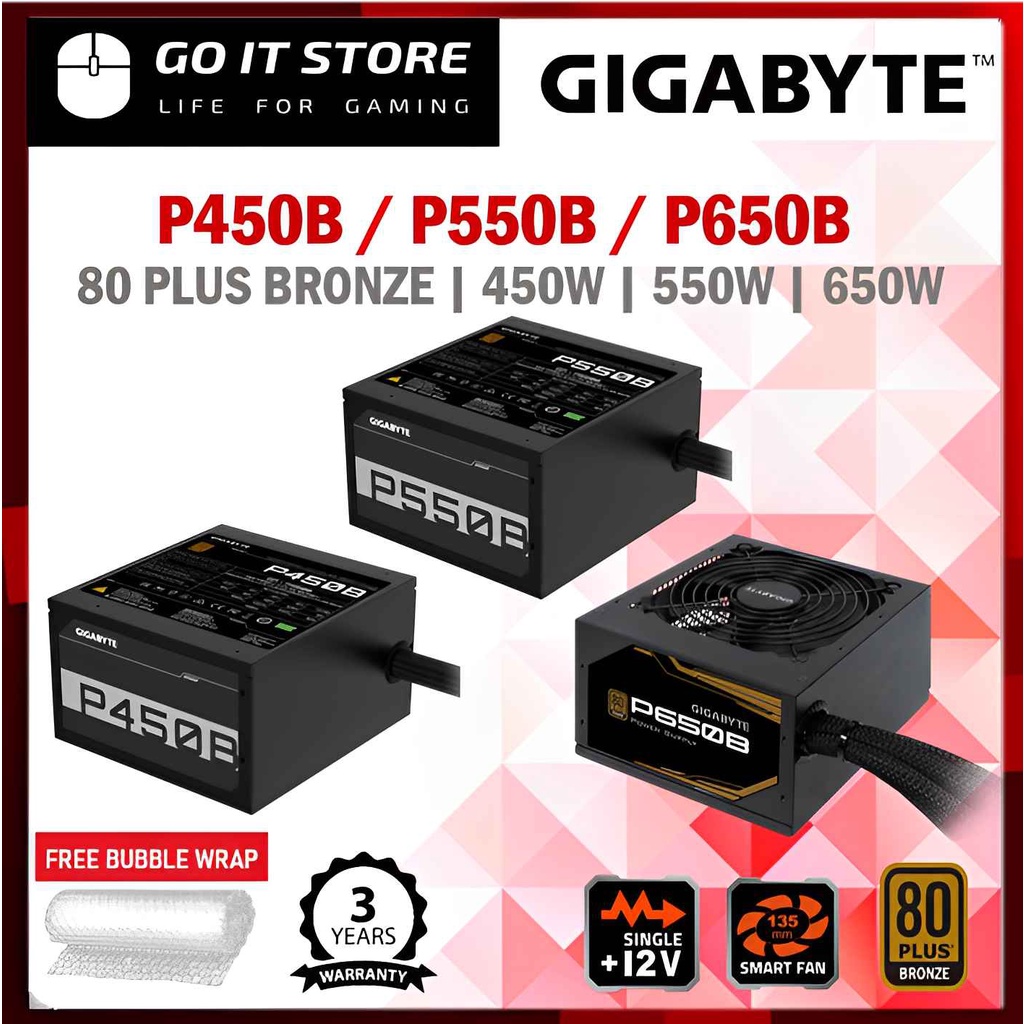 GIGABYTE P450B ( 450W ) / P550B ( 550W ) / P650B ( 650W ) 80PLUS BRONZE