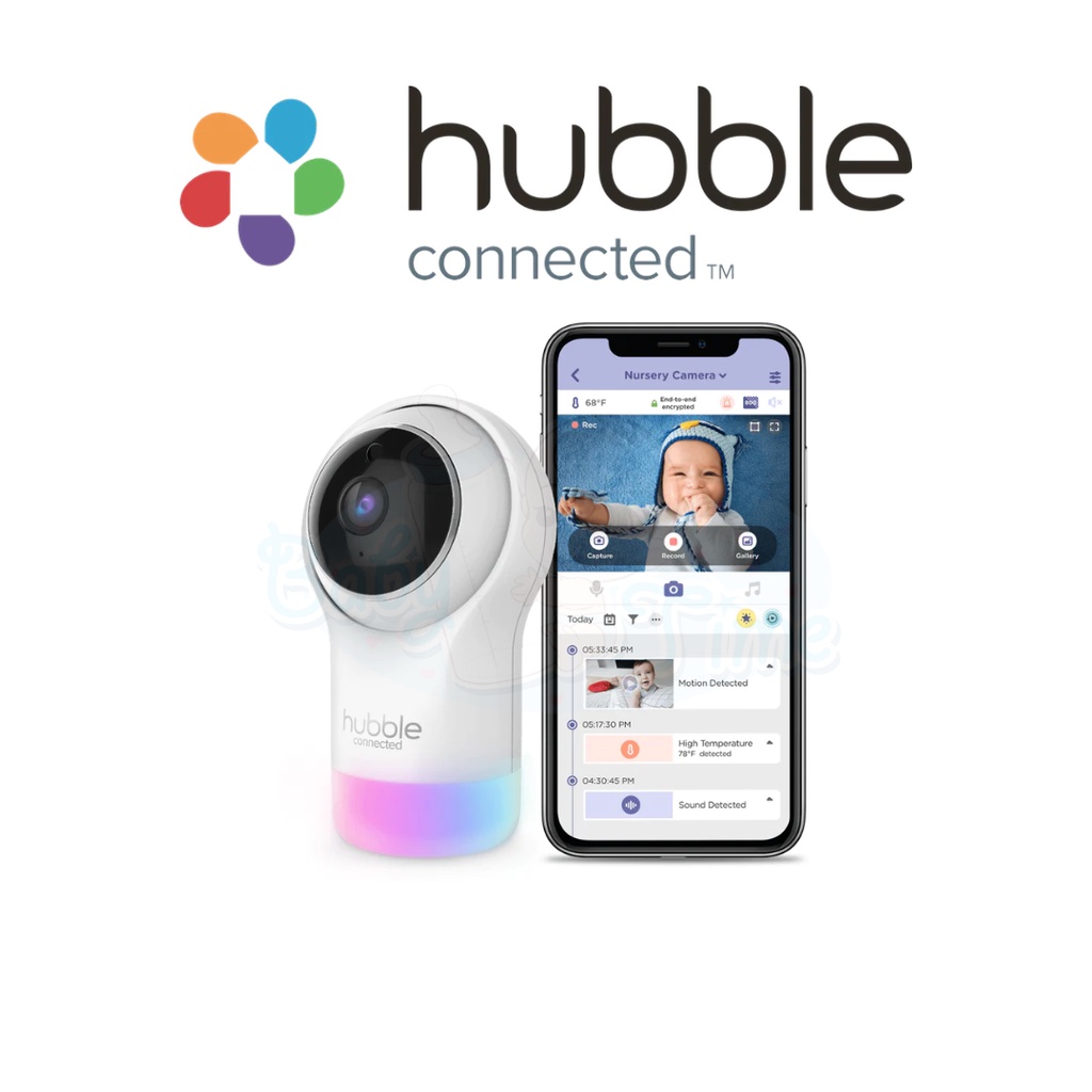 Hubble Baby Monitor Nursery Pal Glow with Full HD 1080p, Night Light, 2